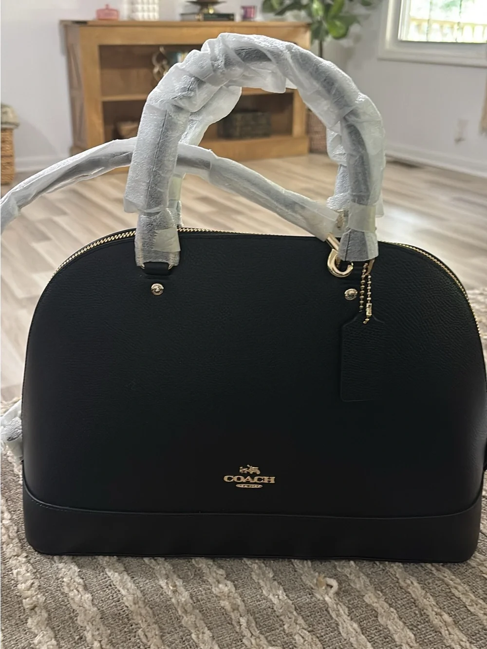 Coach Black‎ Leather Sierra Black Satchel with Gold Hardware